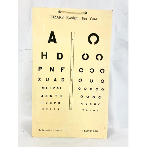 108 - A vintage lazars eyesight test cards