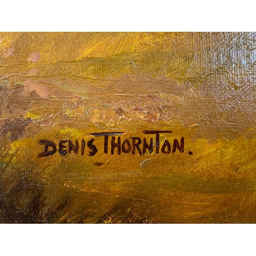 113 - A large Denis Thornton oil painting, 84.5cm x 64cm including frame