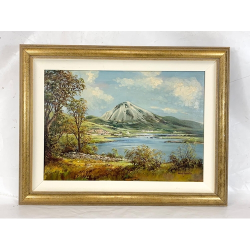 114 - A large Denis Thornton oil painting, 84.5cm x 64cm including frame