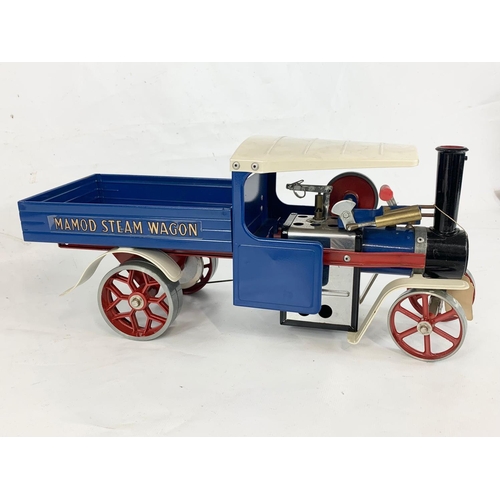 124 - A Mamod steam wagon with box