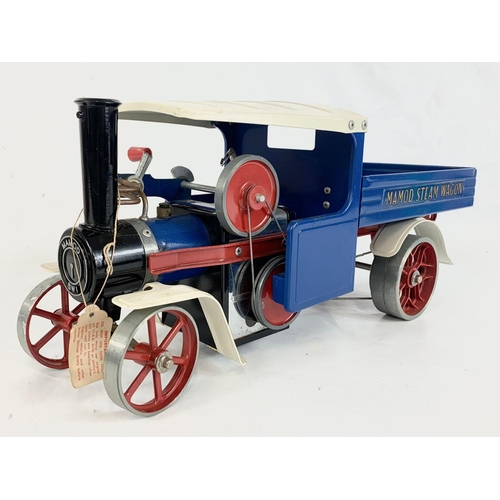 124 - A Mamod steam wagon with box