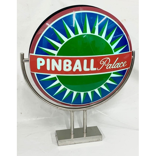 132 - A large light up advertising sign, Pinball Palace. 90x76cm