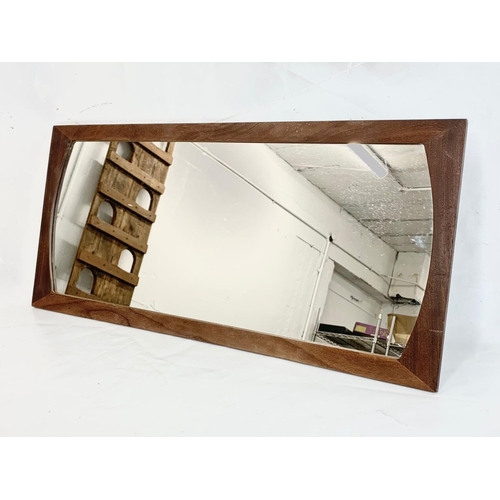 146 - A mid century teak framed mirror, 78cm x 36cm