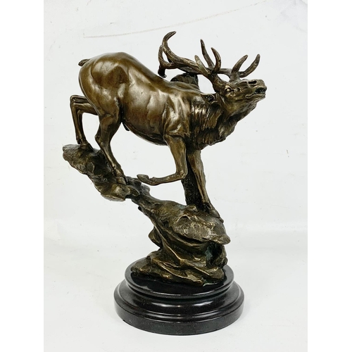 149 - A good quality bronze stag figure, 30cm