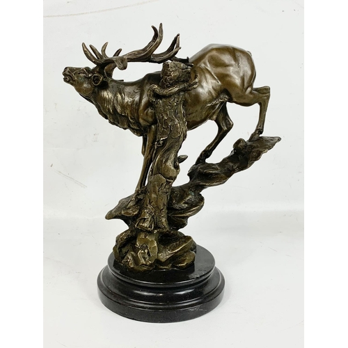 149 - A good quality bronze stag figure, 30cm