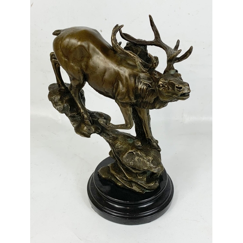 149 - A good quality bronze stag figure, 30cm