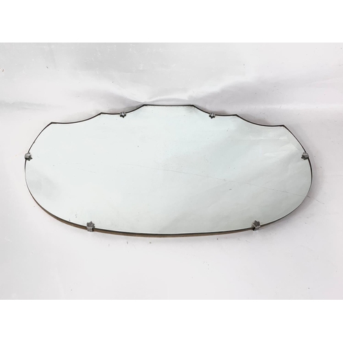 164 - A vintage bevelled mirror, 66cm x 37cm