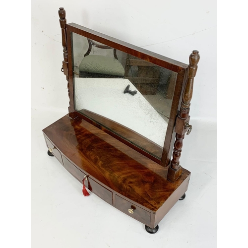 172 - A late Georgian dressing mirror with 3 drawers, 53cm x 22cm x 55cm