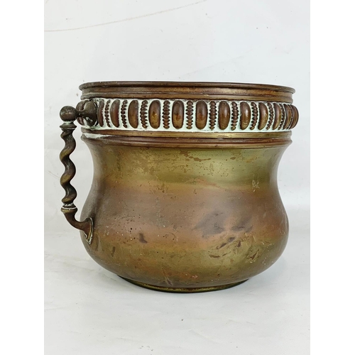 179 - An early 20th century  brass planter.  31x25x22cm