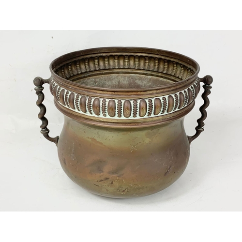 179 - An early 20th century  brass planter.  31x25x22cm