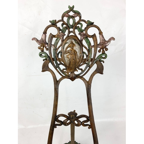 180 - A pair of Art Nouveau style metal easels.  64cm