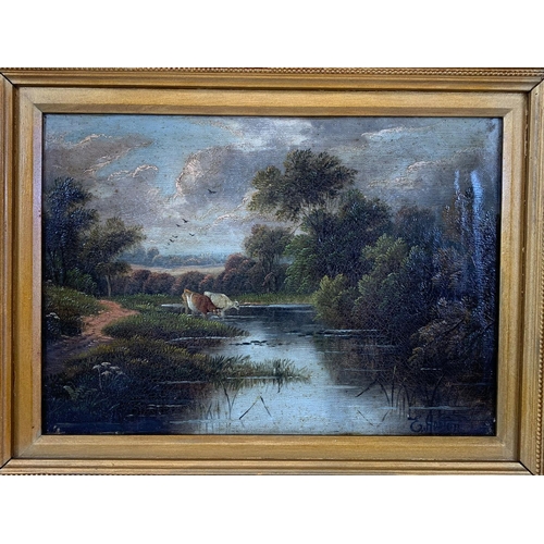 189 - A 19th century oil painting, signed Etty Horton.  56x45 including frame.