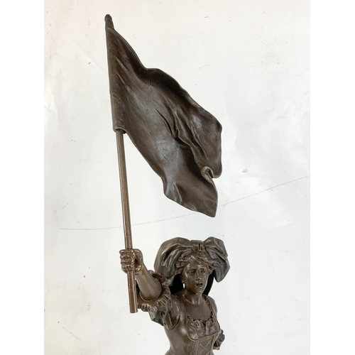 191 - A late 19th century spelter figure.  73cm.