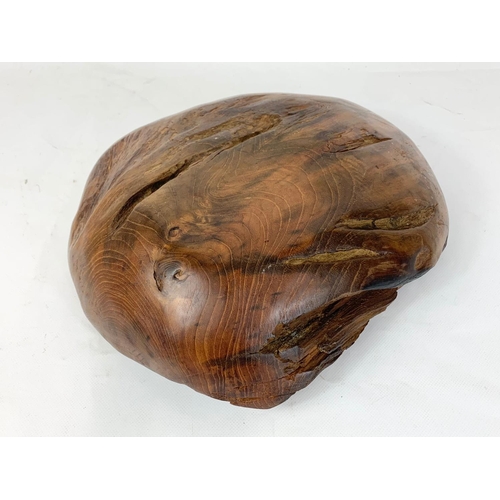 2 - 1970s teak bowl, 31cm