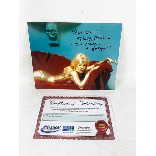 234 - Signed pictures of Goldfinger Bond Girl Shirley Eaton