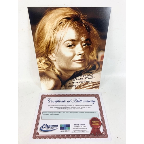 234 - Signed pictures of Goldfinger Bond Girl Shirley Eaton