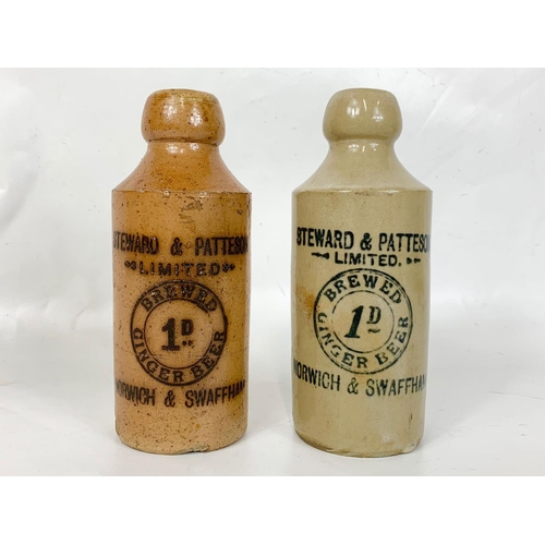 3 - 2 vintage stoneware bottles, 17cm