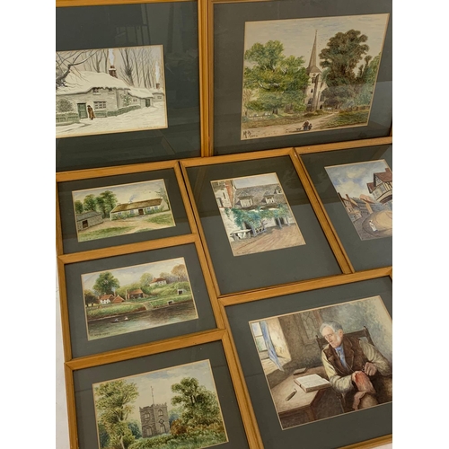 300 - A quantity of early 20th century watercolours.  Reframed.