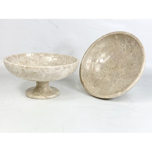 32 - A pair of marble  Laura Ashley comports, 25cm x 13cm