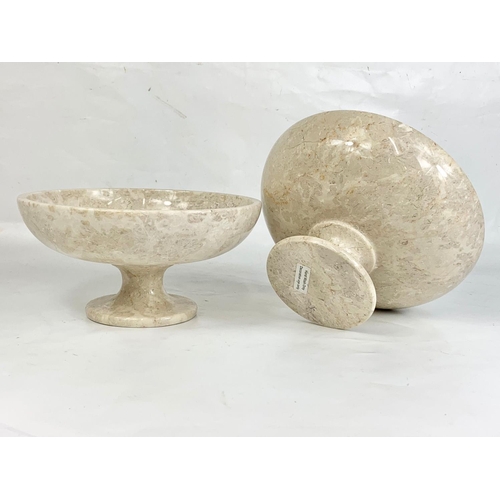 32 - A pair of marble  Laura Ashley comports, 25cm x 13cm