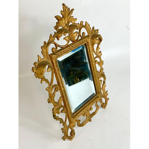 33 - A pair of late 19th century ornate framed table mirrors, 22.5cm x 30cm