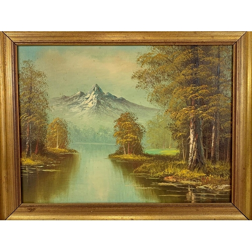 358 - A gilt framed oil painting.  49x39 including frame.