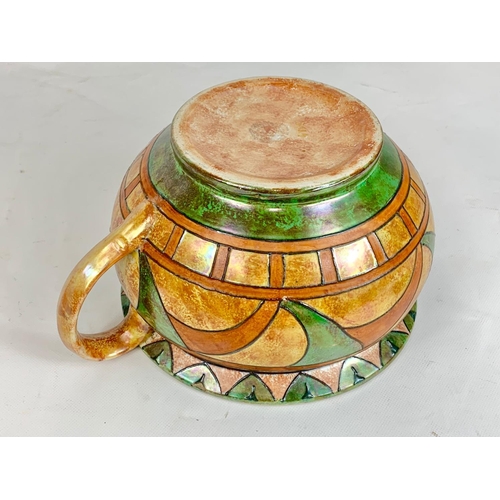 392 - A Charlotte Rhead 1930's pot with handle for Burleigh Ware.