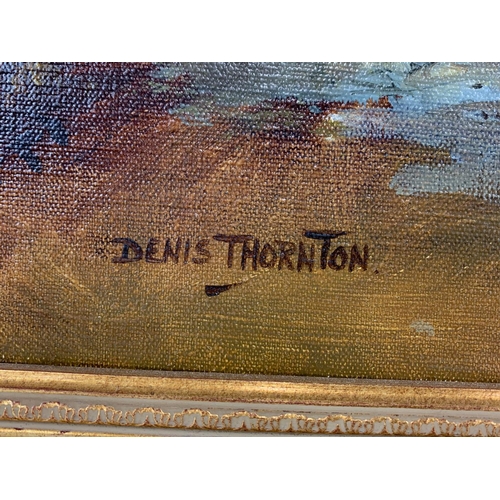 50 - A gilt framed oil painting by Denis Thornton, 74cm x 56cm