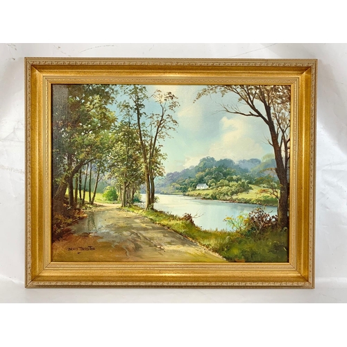 50 - A gilt framed oil painting by Denis Thornton, 74cm x 56cm