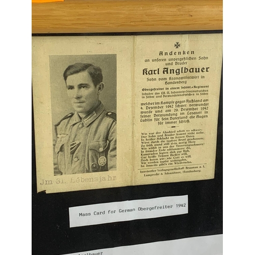 65a - Memorial mass card for German soldier killed on Russian front 1942. Karl Anglbauer