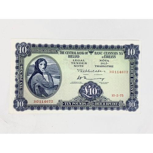 709 - Central Bank Lady Lavery £10 note, 1975