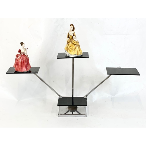 72 - An Art Deco chromed brass display stand 1950, 45.5cm x 86.5cm