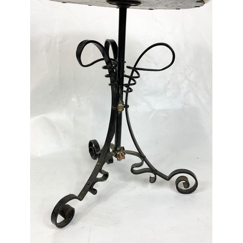 74 - An Arts & Crafts copper and wrought iron stand circa 1900, 37.5cm x 49.5cm