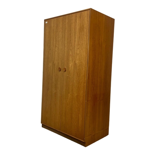 789 - Teak Mid Century two door wardrobe by Meredew. 90cm x 56.5cm x 171.5cm