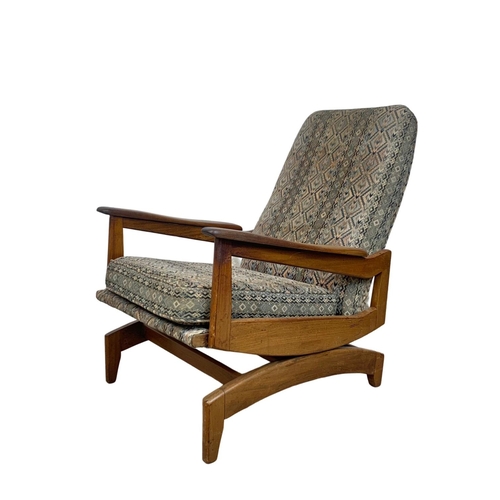 792 - Teak Mid Century rocking chair. 63cm x 96cm x 84cm