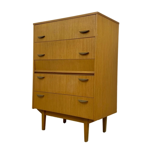 793 - Teak Mid Century chest of drawers. 74.5cm x 42cm x 107.5cm