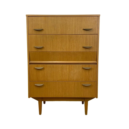 793 - Teak Mid Century chest of drawers. 74.5cm x 42cm x 107.5cm