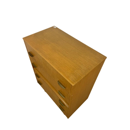 793 - Teak Mid Century chest of drawers. 74.5cm x 42cm x 107.5cm