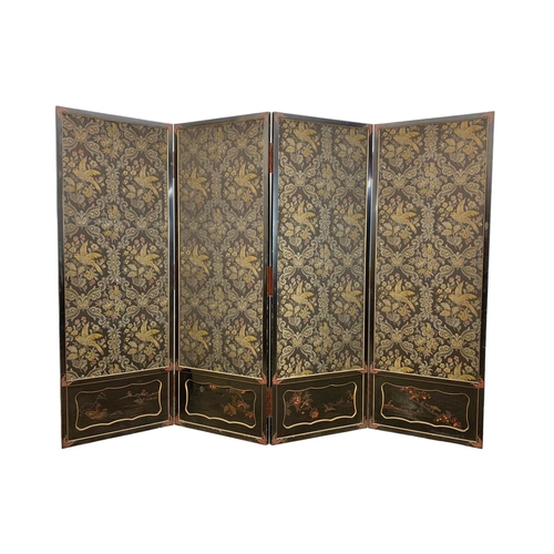 799 - Early 20th Century Chinese four tier room divider/screen with silk and lacquer circa 1900/1920. 250c... 