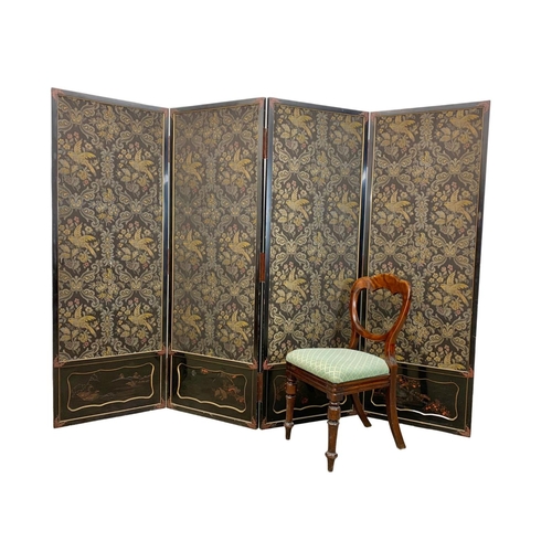 799 - Early 20th Century Chinese four tier room divider/screen with silk and lacquer circa 1900/1920. 250c... 