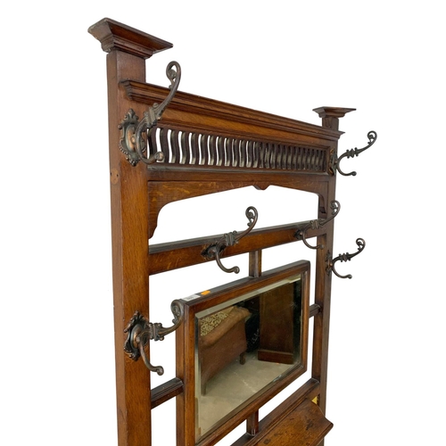 800 - Late 19th century hallstand, circa 1890-1900.   78.5cm x 33cm x 200cm