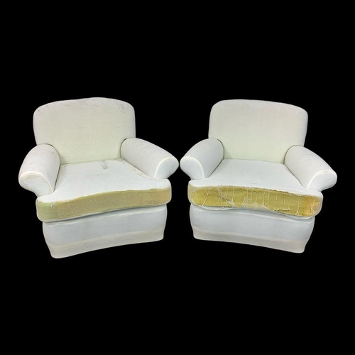 801 - A pair of vintage club armchairs. 89cm x 90cm x 72cm