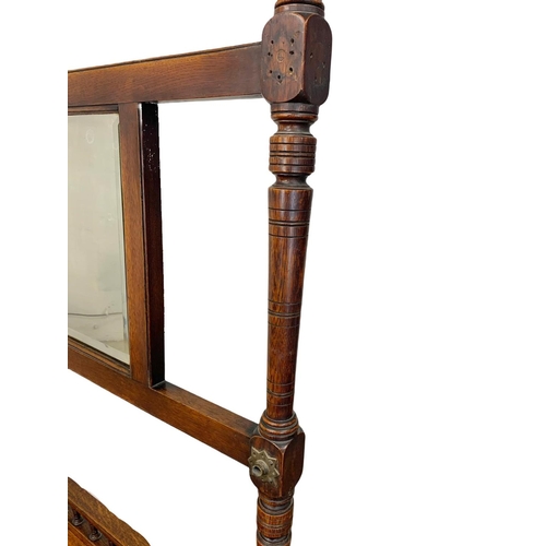 802 - Victorian oak hall stand. 85cm x 33cm x 209cm