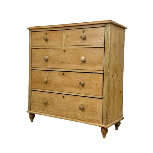 809 - A tall Victorian pine chest of drawers, 105cm x 43cm x 101cm