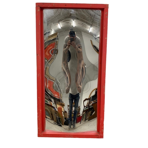 88 - A pair of large distorting carnival mirrors, 68cm x 132cm