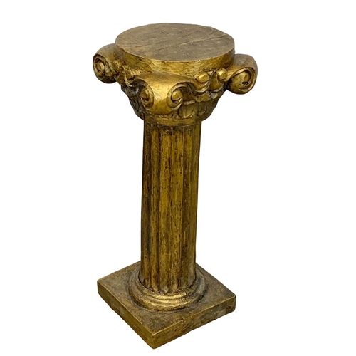 92 - A large gilded wood pedestal, 34cm x 83cm