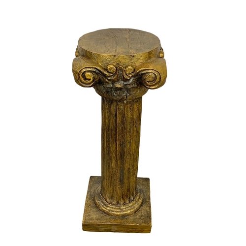 92 - A large gilded wood pedestal, 34cm x 83cm