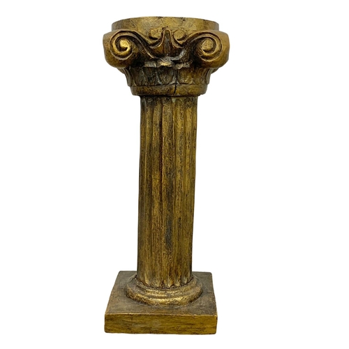 92 - A large gilded wood pedestal, 34cm x 83cm