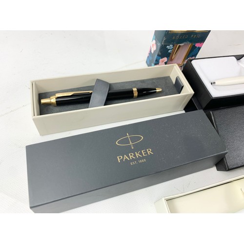 696 - 2 Parker pens and a Sheaffer pen and other