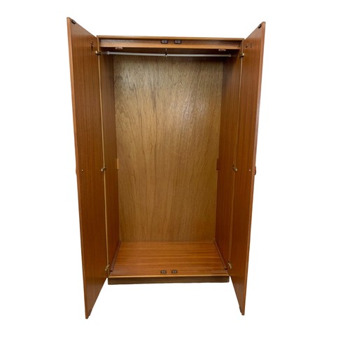 788 - Teak Mid Century two door wardrobe by Meredew. 90cm x 56.5cm x 171.5cm